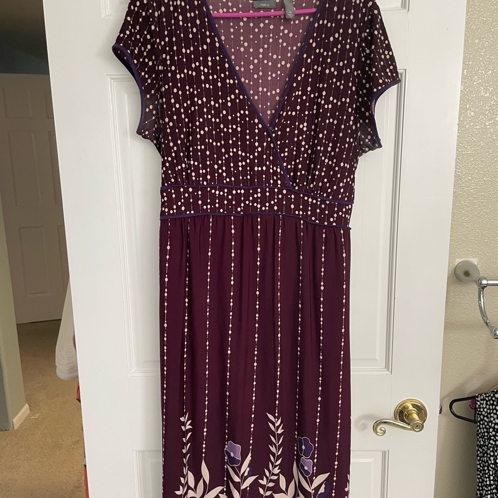 Purple Dress with Dots and Flowers